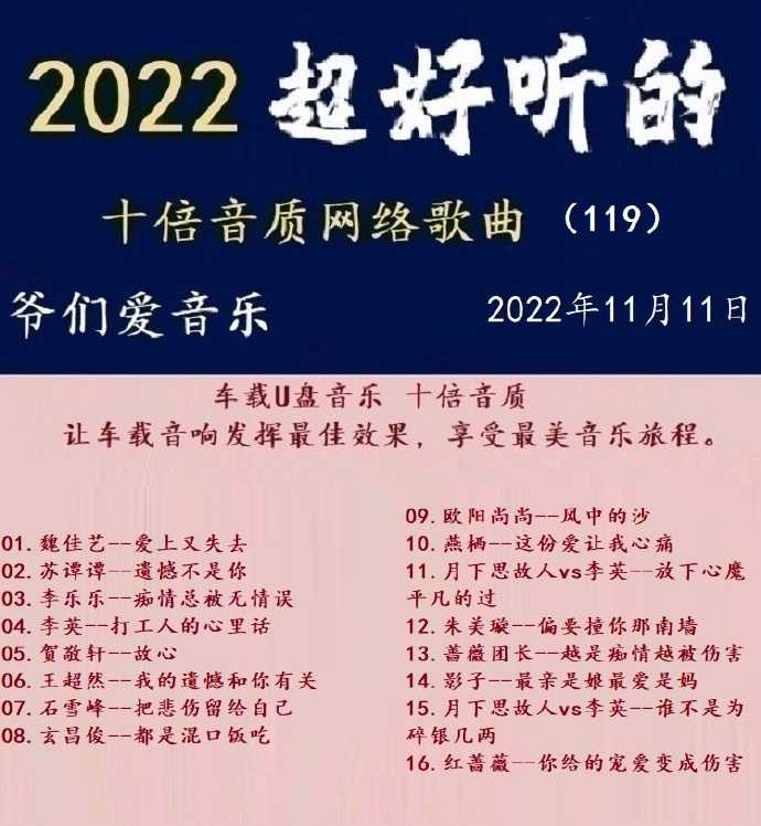 群星《2022超好听的十倍音质网络歌曲（119）》WAV分轨