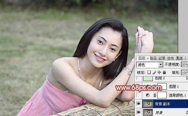 Photoshop将美女图片打造出甜美的春季粉红色