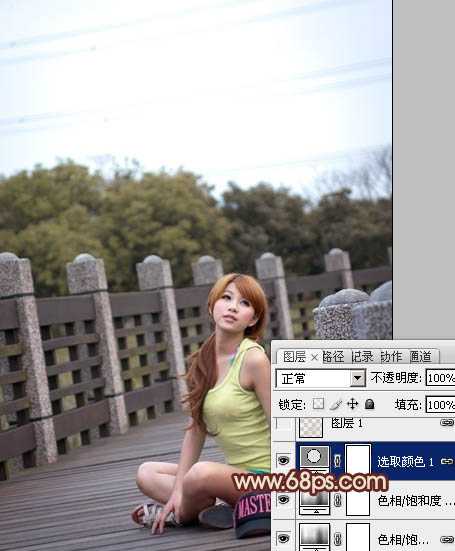 Photoshop将外景美女图片调出柔和的中性暖色调