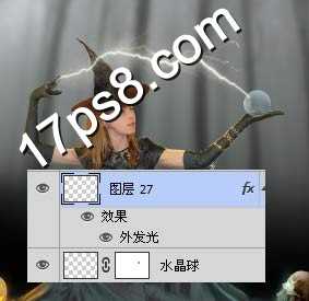 photoshop设计制作万圣节巫婆手握水晶球的魔法海报ps教程