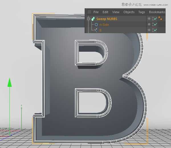 Photoshop结合C4D制作三维立体艺术字母B