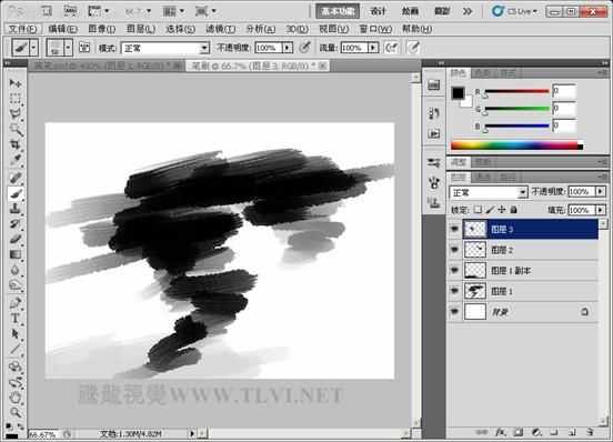 Photoshop CS5百变画笔教程之制作水墨背景