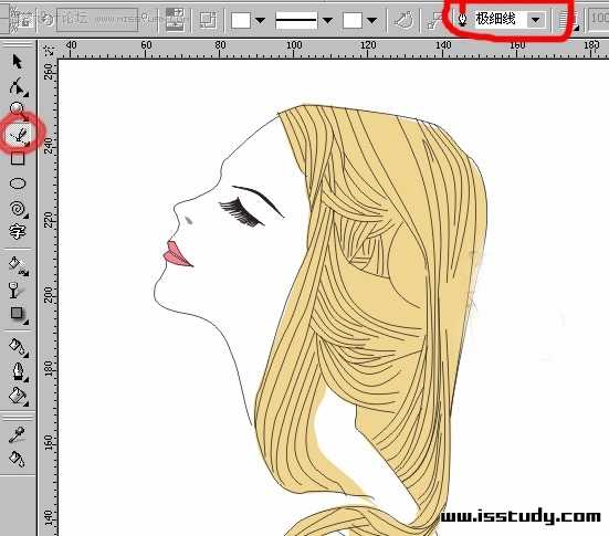 CorelDraw(CDR)简单几步设计绘制漂亮时尚的美女图像实例教程