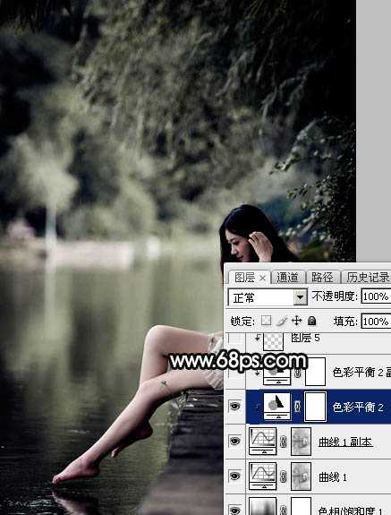 Photoshop为湖景人物图片打造唯美的中性黄褐色效果教程