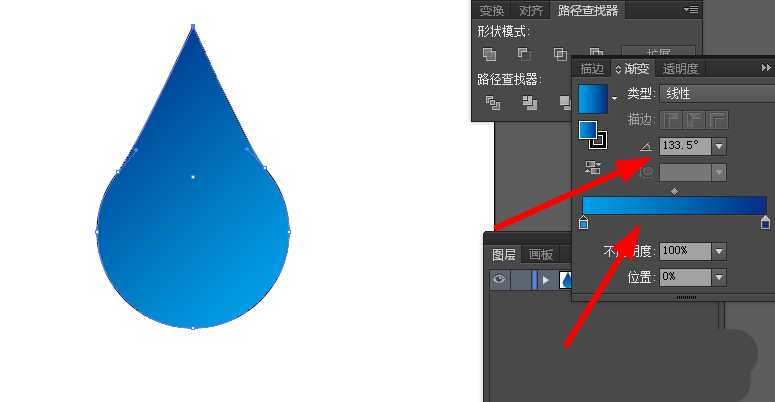 ai怎么绘制扁平化的水滴矢量图?