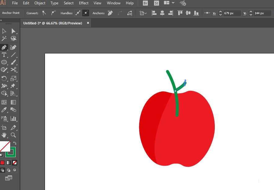 ai怎么画红色的苹果图标? ai苹果的画法