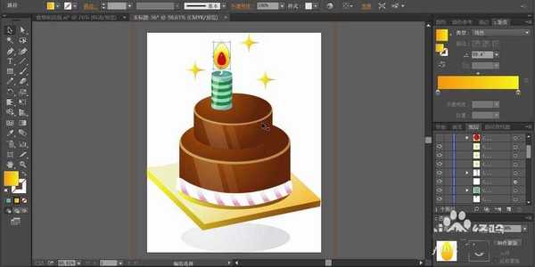 ai怎么设计双层生日蛋糕矢量素材?