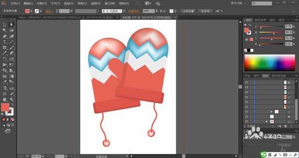 ai怎么手绘扁平化的手套矢量图?