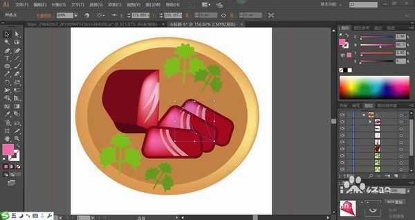 ai怎么设计牛排? ai画牛排矢量插画图的教程