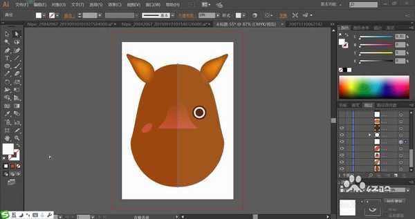 ai怎么设计骡子头像? ai扁平化骡子头像的画法