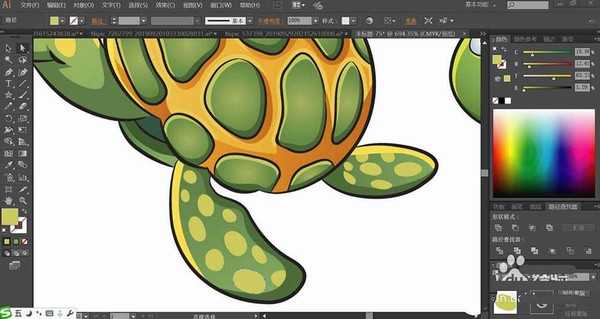 ai怎么画卡通效果的小海龟? ai小海龟的画法