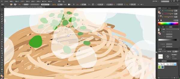 ai怎么手绘武汉热干面卡通插画? ai热干面矢量图的画法